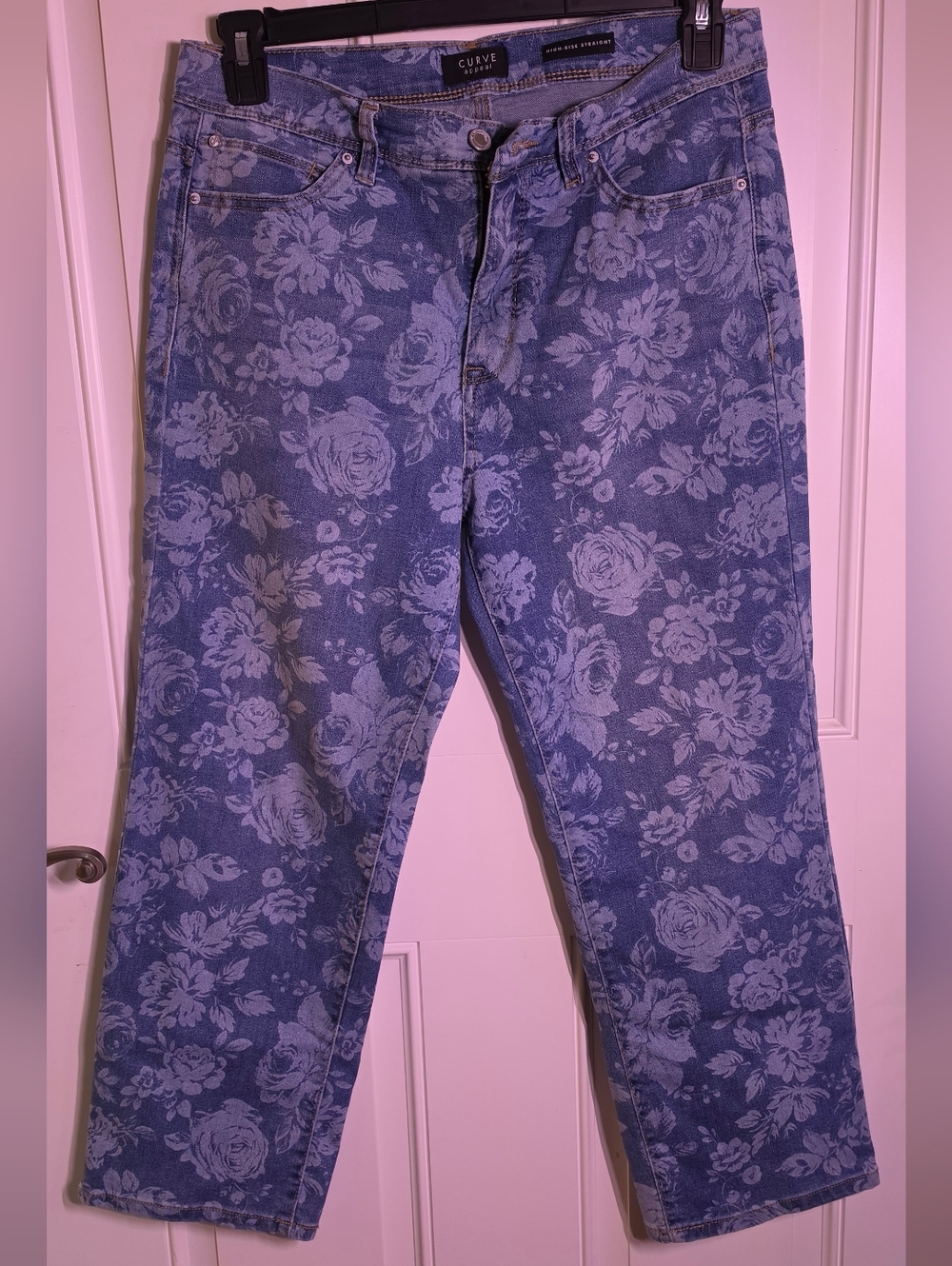 Curve Studio High-Rise Floral Blue Jeans
